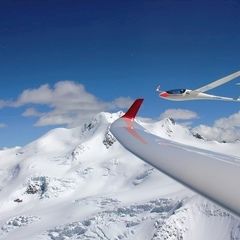 Flugwegposition um 14:00:36: Aufgenommen in der Nähe von Gemeinde St. Leonhard im Pitztal, 6481, Österreich in 3469 Meter
